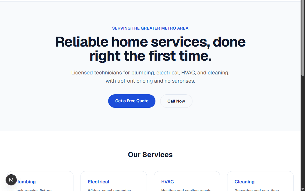 Local Service Business Site preview