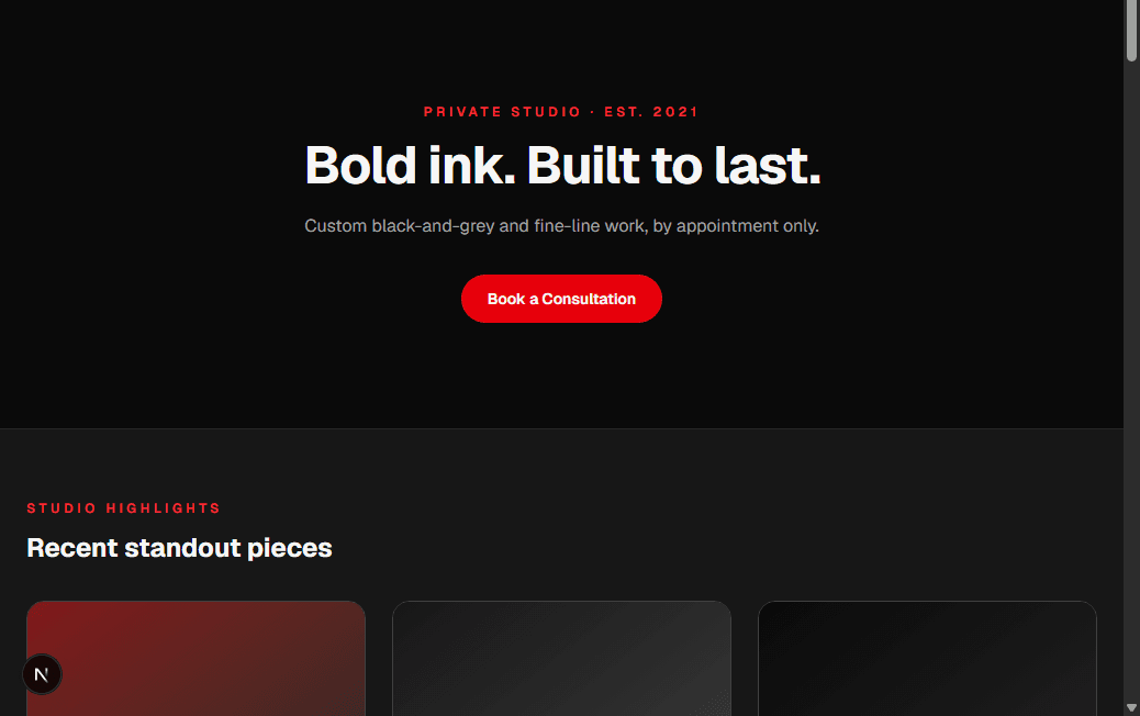 Tattoo Studio Concept preview